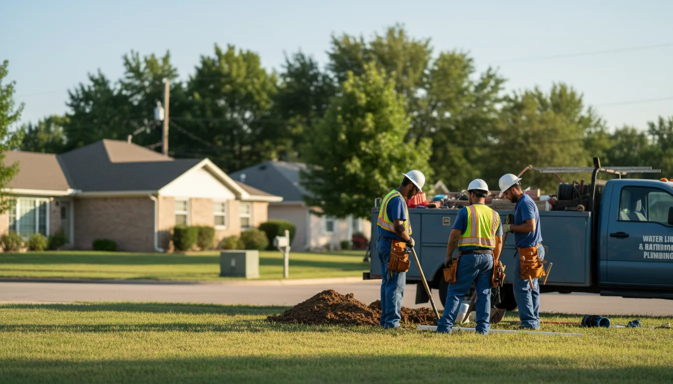 Residential water line and bathroom plumbing service in Hinton, IA
